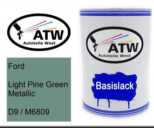 Ford, Light Pine Green Metallic, D9 / M6809: 500ml Lackdose, von ATW Autoteile West.